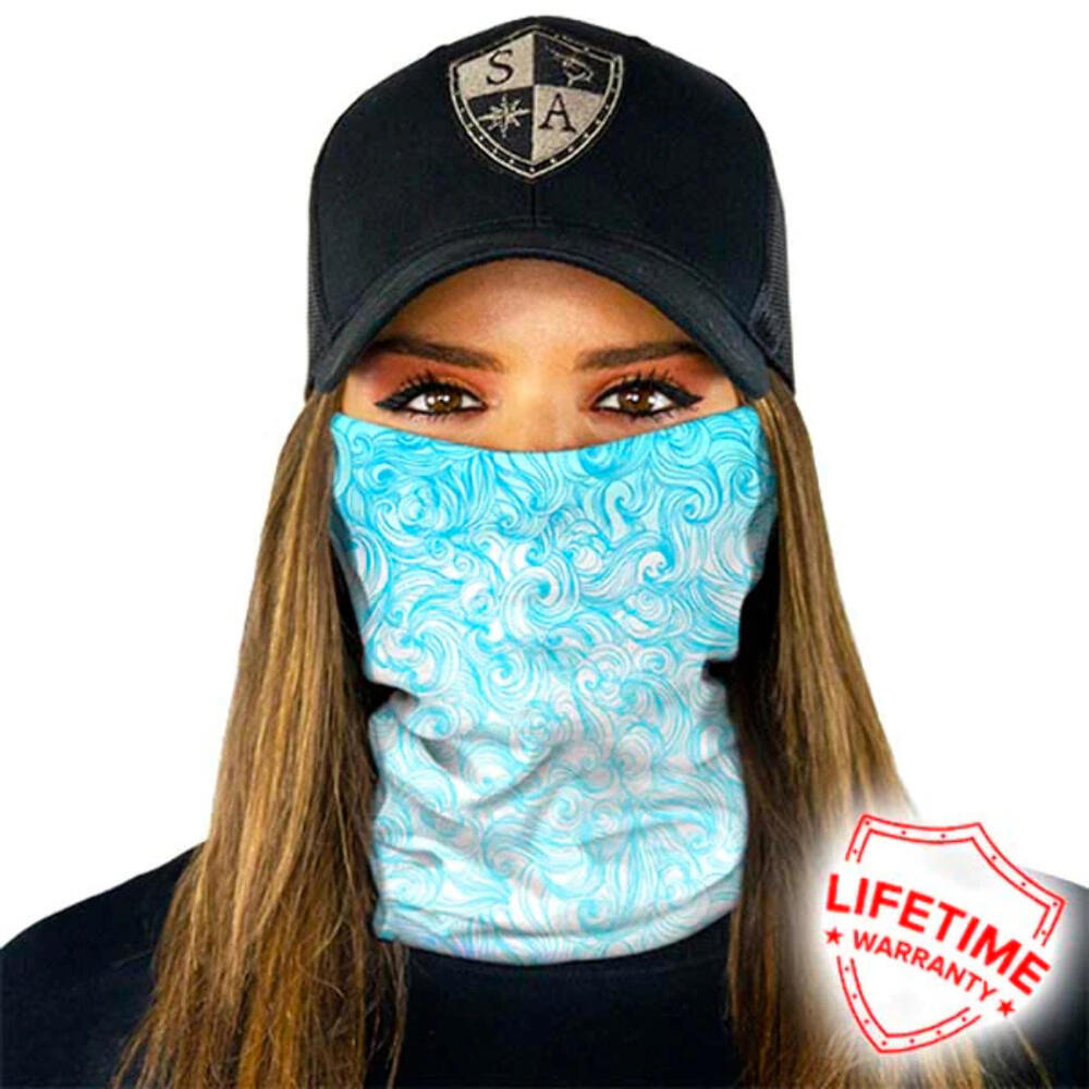 SA Fishing Kids Fleece Neck Gaiter Tidal Waves Blue White BRAND NEW